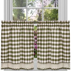 Sweet Home Collection Kitchen Window Curtain Panel Treatment Decorative Buffalo